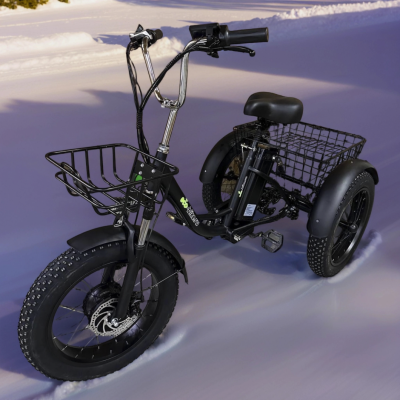 Трехколесный электровелосипед Fat Trike T NEW с передней корзиной